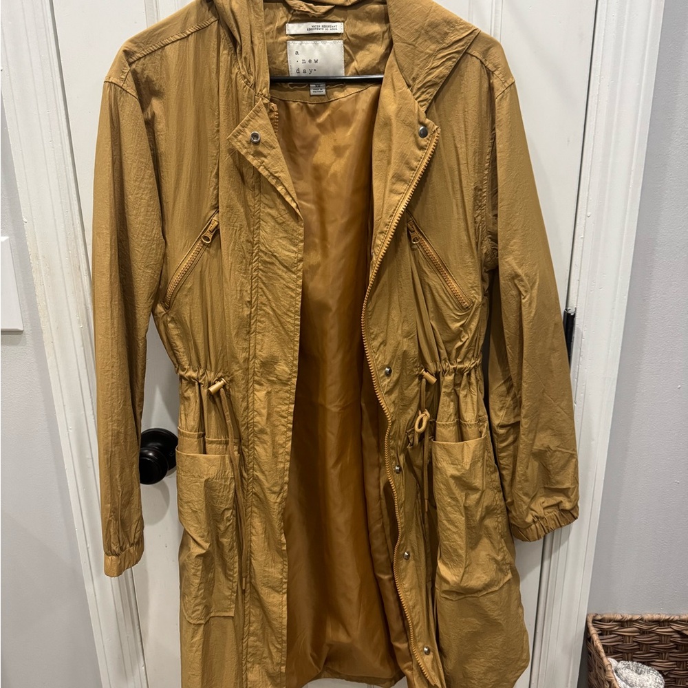 A New Day Yellow Hooded Water Resistant Jacket